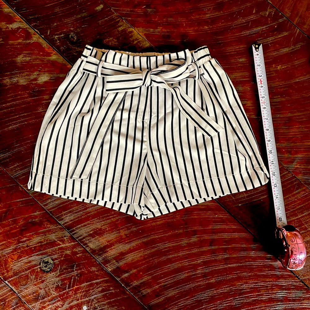 Black and White High Waisted shorts